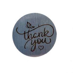 500 1 inch silver and gold thank you stickers on roll for packaging